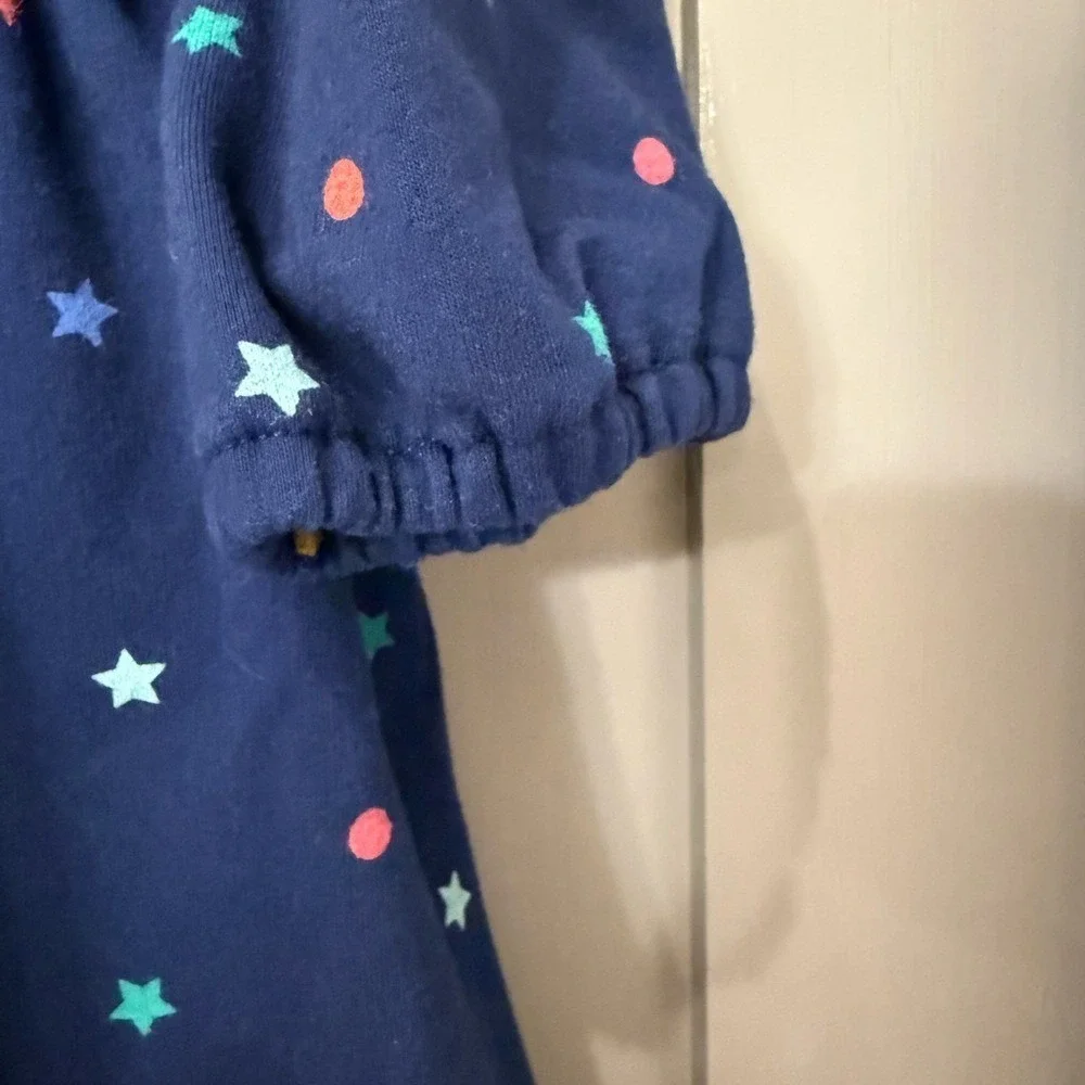 J Crew Crewcuts‎ Girls Long Sleeve Rainbow Star Dot Drop Waist Dress Size L